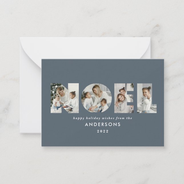 Budget Weihnachten Weihnachten fett 4 Foto einfach Mitteilungskarte (Vorderseite)