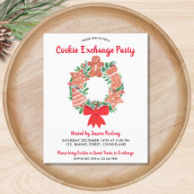 Budget Weihnachts-Cookie-Exchange-Party Einladung