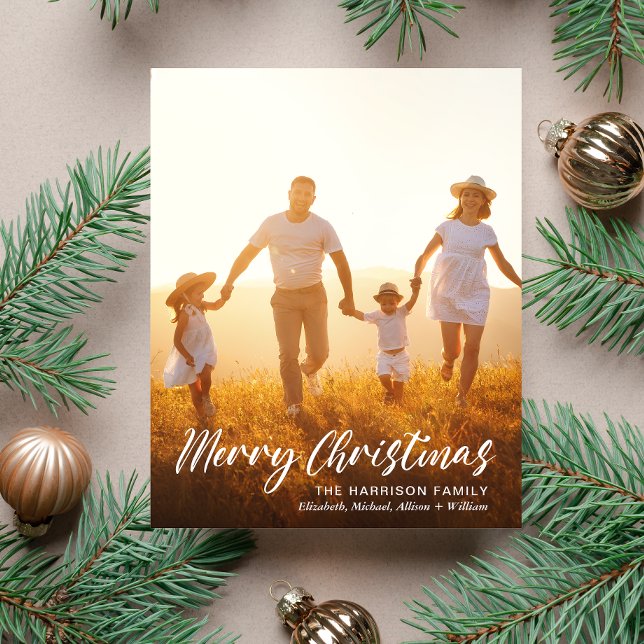 Budget Weihnachts-Script-Foto Overlay Holiday Card (Share the love and warmth of the season with your personalized photo Christmas card)