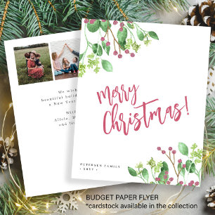 Budget Weihnachtsgruß Tannenreisig Foto Weihnachts Flyer