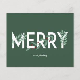 Budget-Weihnachtskarte 'Holly Merry Everything Gre