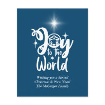 Budget Weihnachtskarte Krippe Blau & Weiß