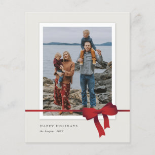 Budget Weihnachtskarte mit rotem Schleifenfoto