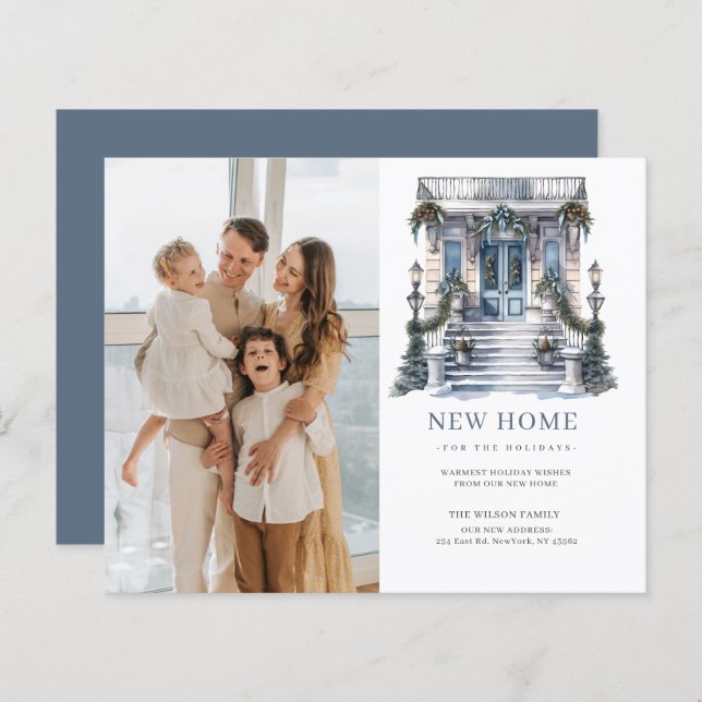 BUDGET Weihnachtskarte zum Umziehen des Fotos Weih (Vorne/Hinten)