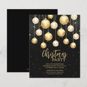 Budget Weihnachtsschmuck Black and Gold Einladunge