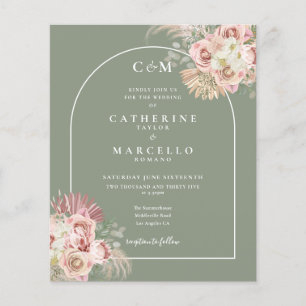 Budget Weiser Grünes Pampasgras Foto-Monogramm 