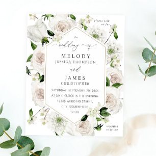 Budget Weiße Blumen Hochzeit Flyer
