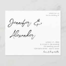 Budget Weiße Kalligrafie Foto Hochzeit V2 Flyer