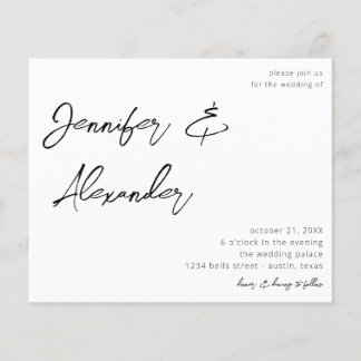 Budget Weiße Kalligrafie Foto Hochzeit V2 Flyer
