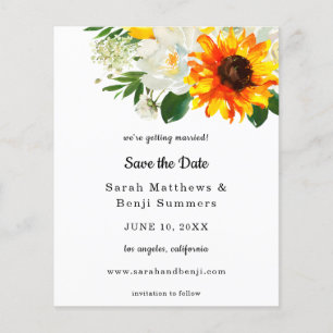 Budget Weiße Sonnenblume & Weiße Blumen Save the D Flyer