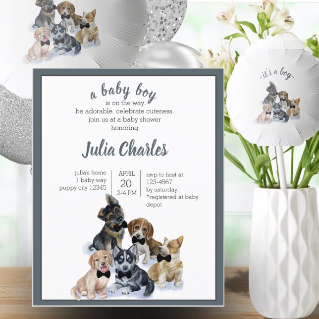 Budget Welpe Hund Thema Niedlich Baby Dusche (Budget Puppy Dog Theme Cute Baby Shower)