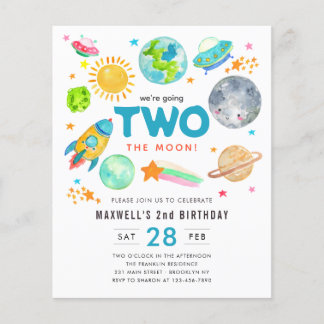 Budget Weltraum ZWEI Mond 2. Geburtstag Party