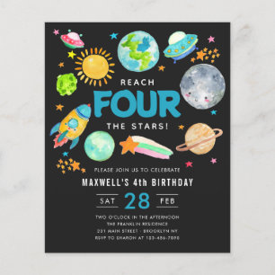 Budget Weltraumbahnhof Moon 4. Geburtstag Party