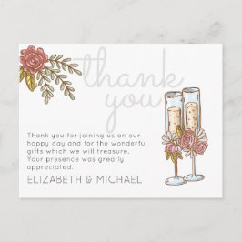 Budget Whimsical Champagne Vielen Dank für Ihre Ho Postkarte