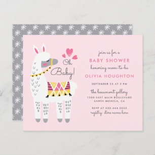 Budget Whimsical Pastel Pink Llama Oh Baby Dusche