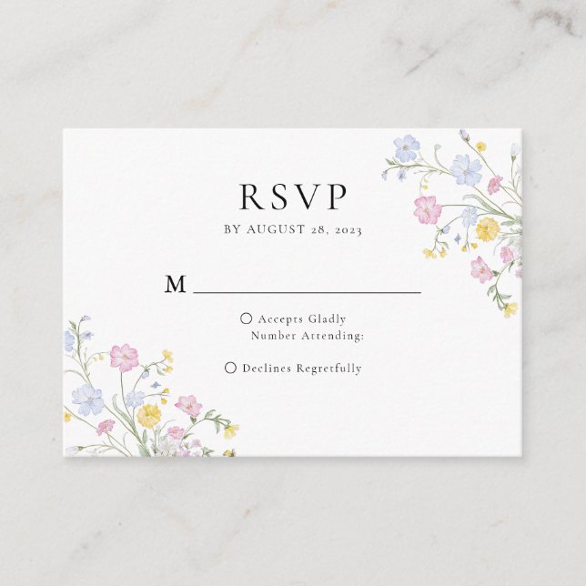 Budget Whimsical Rococo Floral Crest Wedding Rsvp Begleitkarte (Vorderseite)