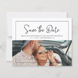 Budget Whimsical Script Hochzeit Foto Verlobung