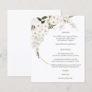 Budget White Boho Floral Menu