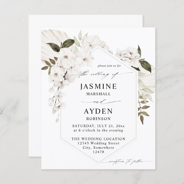 Budget White Boho Floral Wedding V2 LN