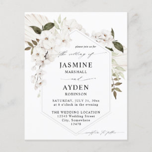 Budget White Boho Floral Wedding V2 LN Flyer