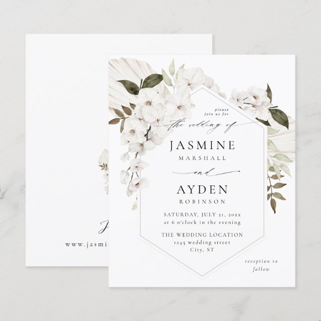 Budget White Boho Floral Wedding V3 LN (Vorne/Hinten)