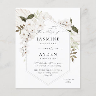 Budget White Boho Floral Wedding V3 LN Flyer