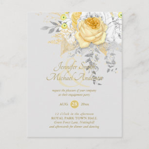Budget White Gold Rose Glitzer Forelle Amperand Postkarte
