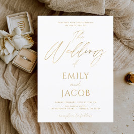Budget White Gold Wedding Moderne Typografie