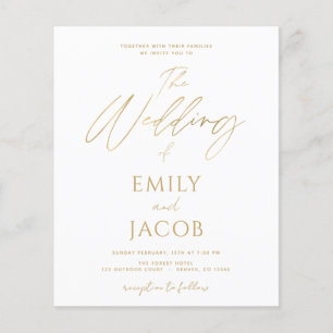 Budget White Gold Wedding Moderner Flyer