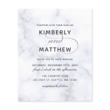 Budget White Marble Calligraphy Wedding Einladung