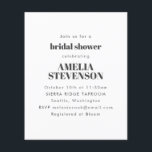 Budget White Minimalistisch Bridal Dusche Einladun<br><div class="desc">Budget White Minimalistisch Bridal Dusche Einladung</div>