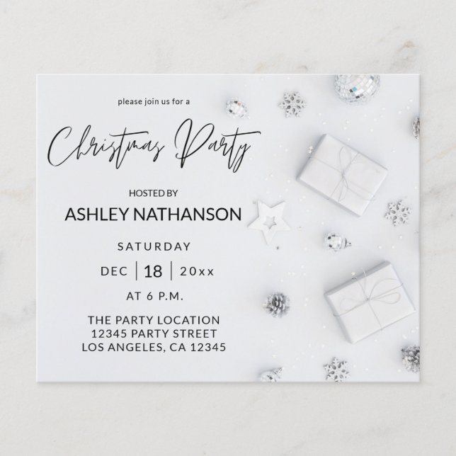 Budget White Pine Christmas Party Flyer (Vorne)