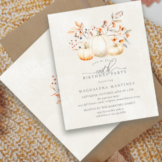 BUDGET White Pumpkin 100. Geburtstag Einladung