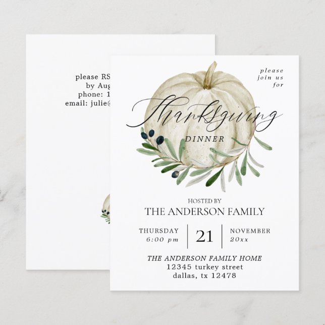 Budget White Pumpkin Erntedank (Vorne/Hinten)