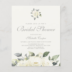 Budget White Rose Blumendusche Einladung