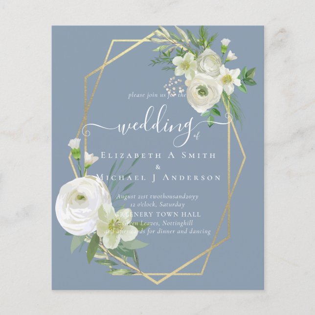 BUDGET White Rose Greenerity Gold Wedding (Vorderseite)