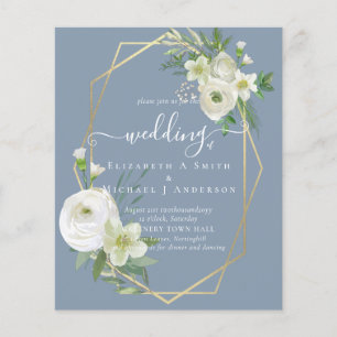 BUDGET White Rose Greenerity Gold Wedding