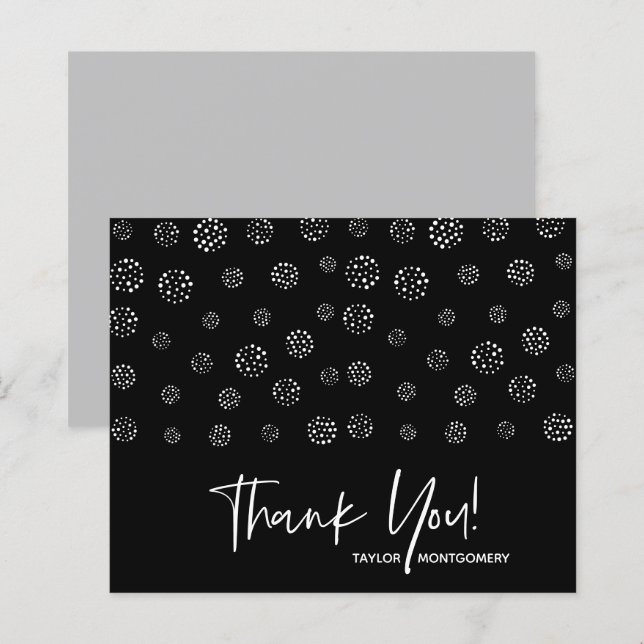 Budget White Script Black Danke Cards (Vorne/Hinten)