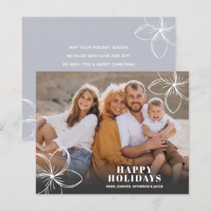 Budget White Tropical Blume Foto Holiday Card