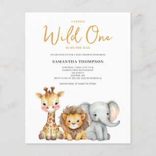 Budget Wild One Safari-Baby-Shower-Einladung Flyer