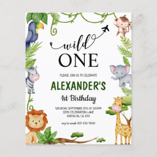 Budget Wild One Safari Jungle Tiere Geburtstag