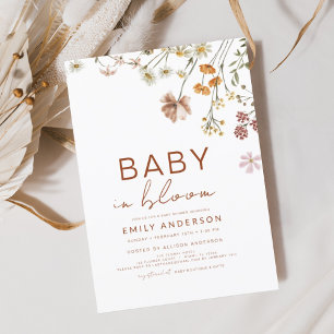Budget Wildblume Baby in Blütendusche Einladung