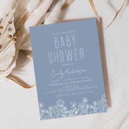 Budget Wildblume Boho Baby Shower Dusty Blue