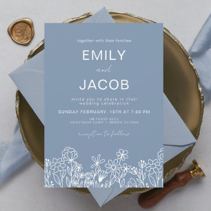Budget Wildblume Dusty Blue Botanical Wedding