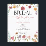 Budget Wildblume Field Boho Brautparty Einladung Flyer<br><div class="desc">Dieses Design besticht durch ein zartes Kreidegewölbe aus handgemalten Wildblumen und Grünpflanzen sowie durch eine gelungene Kombination aus modernen und rustikalen Schriftart. Sehen Sie sich die gesamte Kollektion an,  um mehr passende Artikel zu finden!</div>