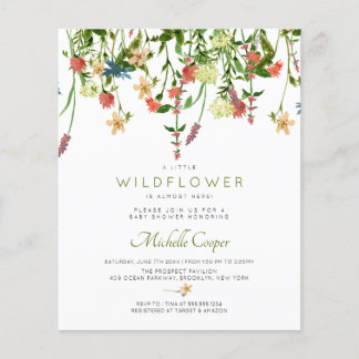 Budget Wildblume Kinderdusche Einladung