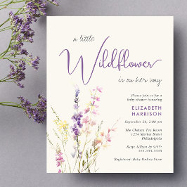 Budget Wildblume Wasserfarben Kinderdusche Einladu