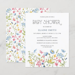 Budget Wildblumen Frühjahrsdusche Einladung