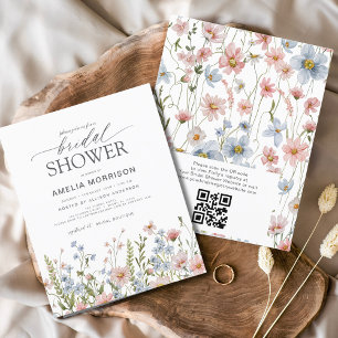 Budget-Wildblumen-QR-Code-Hochzeitsshower-Einladun