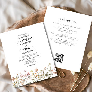 Budget-Wildblumen-Rustikale-Boho-Hochzeits-Einladu Flyer